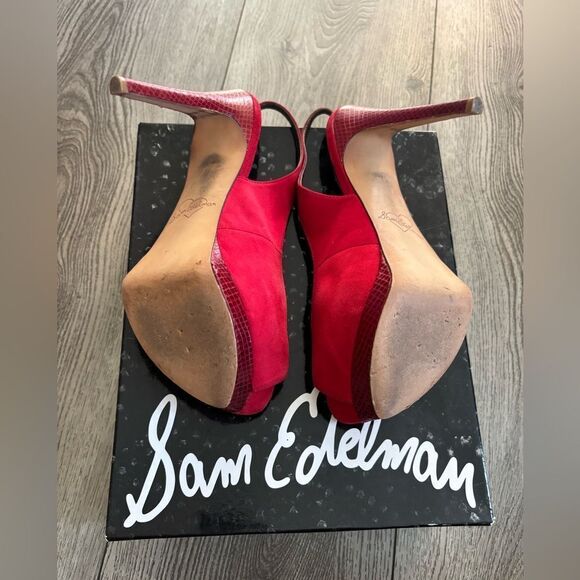 Sam Edelman Penelope ruby red Lea high heels used - Picture 6 of 9